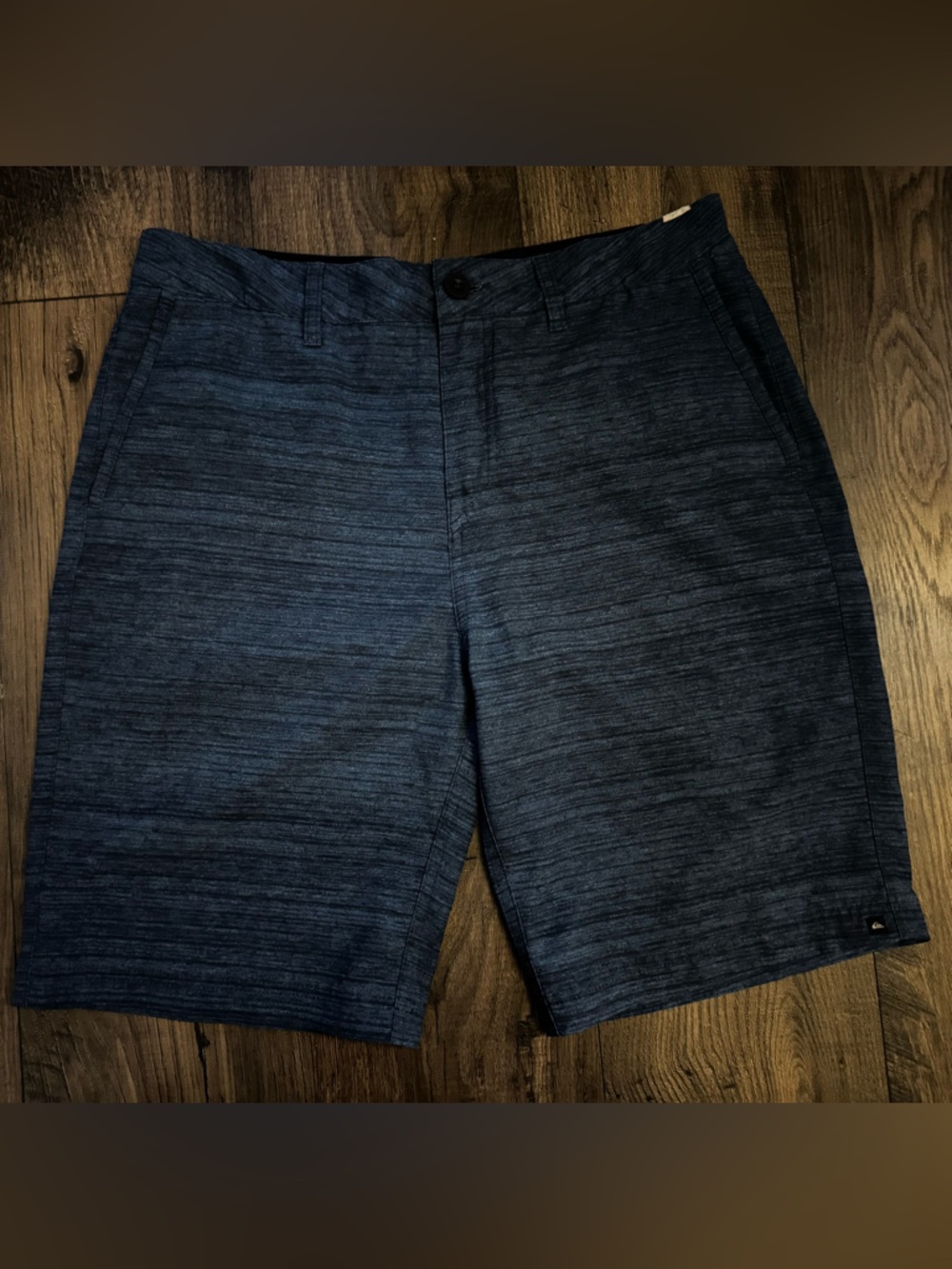 Quiksilver Amphibian Shorts Mens 32 Blue Hybrid Surf Golf Stretch Flat Front